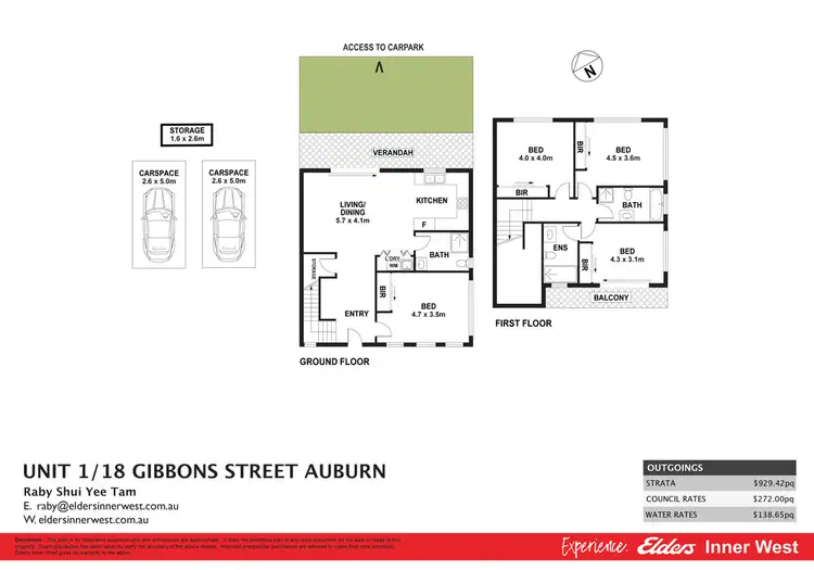 Floorplan of Homely townhouse listing, 1/18 Gibbons Street, Auburn NSW 2144