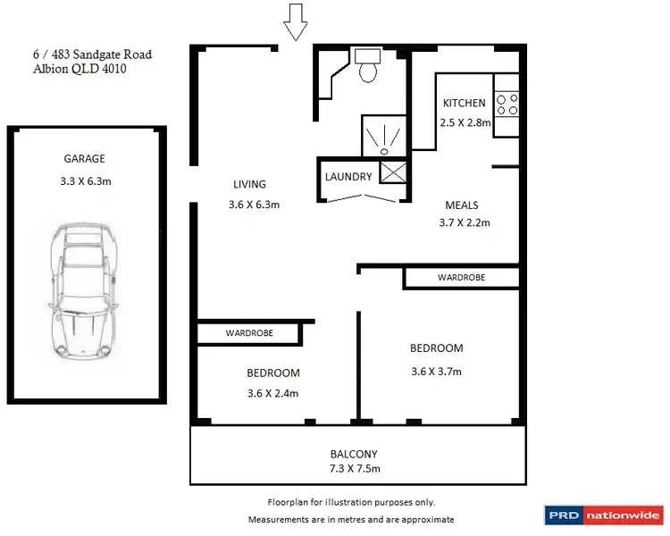 Floorplan of Homely unit listing, Unit/6/483 Sandgate Road, Albion QLD 4010