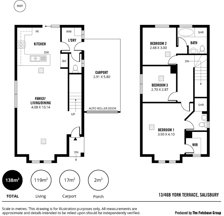 Floorplan of Homely townhouse listing, 13/46B York Terrace, Salisbury SA 5108