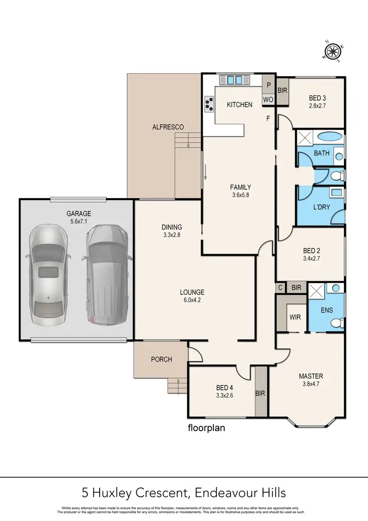 Floorplan of Homely house listing, 5 Huxley Crescent, Endeavour Hills VIC 3802