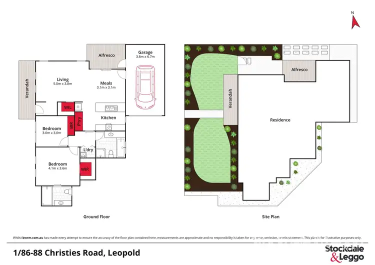 Floorplan of Homely unit listing, 1/86-88 Christies Road, Leopold VIC 3224