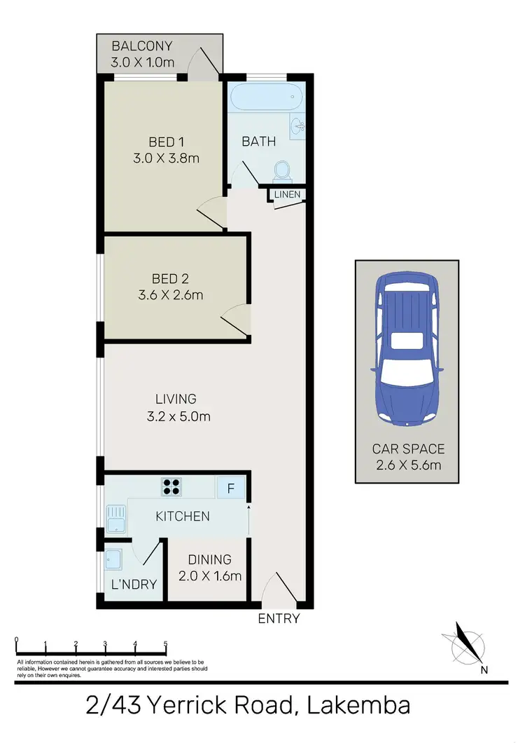 Floorplan of Homely unit listing, 2/43 YERRICK ROAD, Lakemba NSW 2195