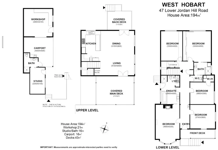 Floorplan of Homely house listing, 47 Lower Jordan Hill Road, West Hobart TAS 7000