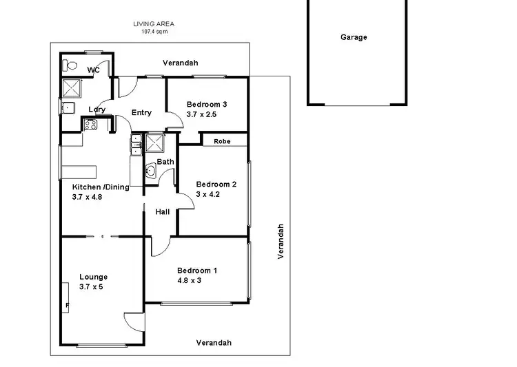 Floorplan of Homely house listing, 11-13 Eringa, Loxton SA 5333