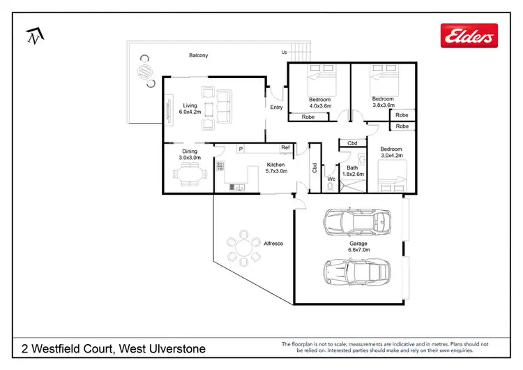 Floorplan of Homely house listing, 2 Westfield Court, West Ulverstone TAS 7315