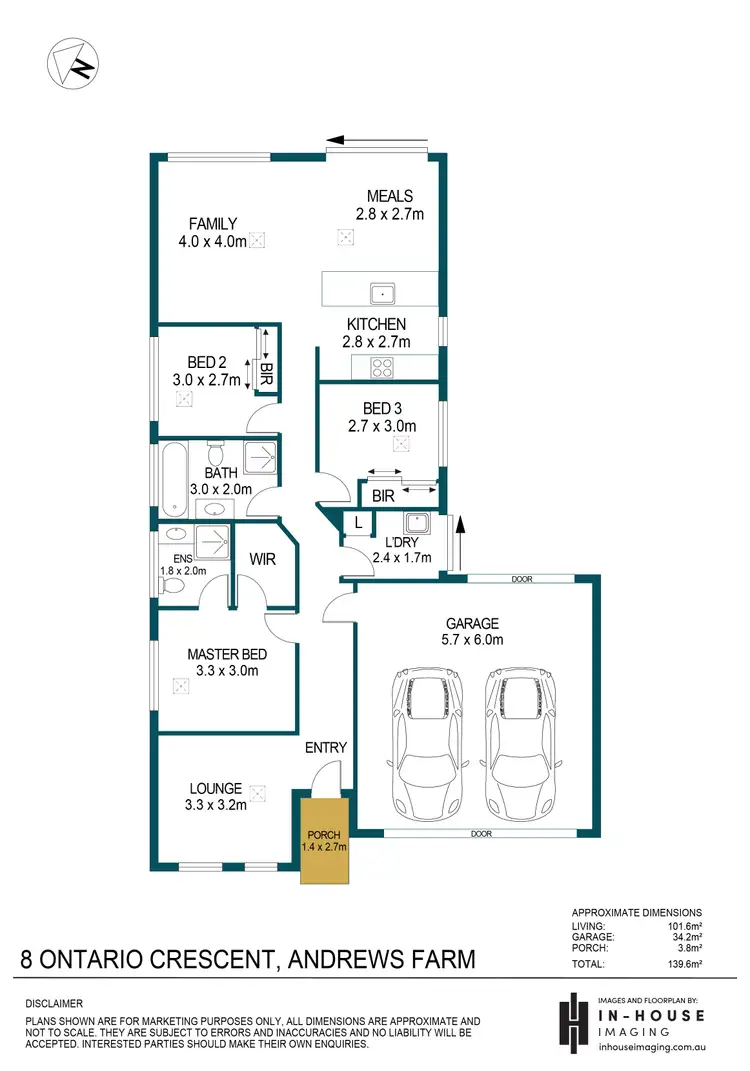Floorplan of Homely house listing, 8 Ontario Crescent, Andrews Farm SA 5114