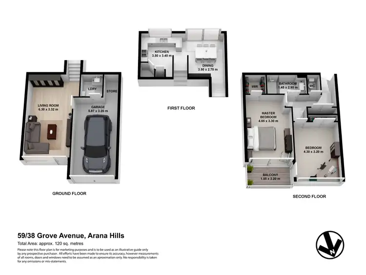 Floorplan of Homely townhouse listing, 59/38-40 Grove Avenue, Arana Hills QLD 4054