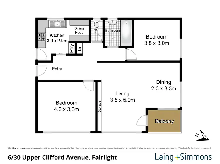 Floorplan of Homely apartment listing, 6/30 Upper Clifford Ave, Fairlight NSW 2094
