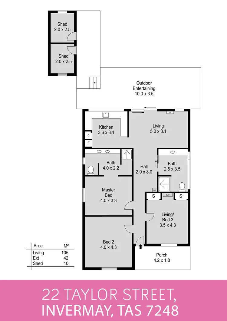 Floorplan of Homely house listing, 22 Taylor Street, Invermay TAS 7248