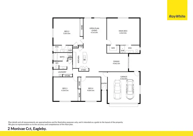 Floorplan of Homely house listing, 2 Monivae Circuit, Eagleby QLD 4207