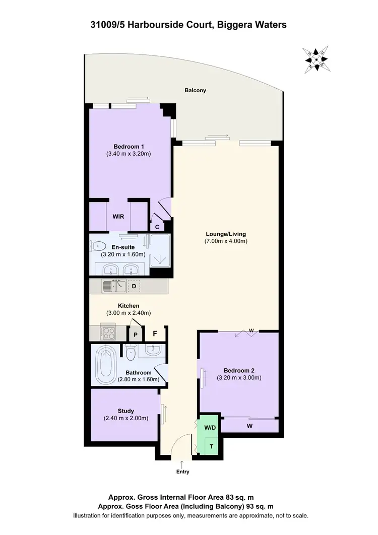 Floorplan of Homely apartment listing, 31009/5 Harbour Side Court, Biggera Waters QLD 4216