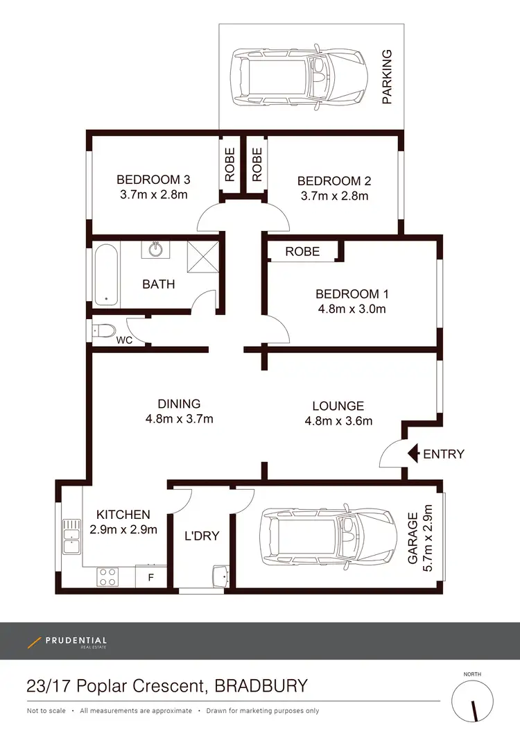 Floorplan of Homely villa listing, 23/17-21 Poplar Crescent, Bradbury NSW 2560
