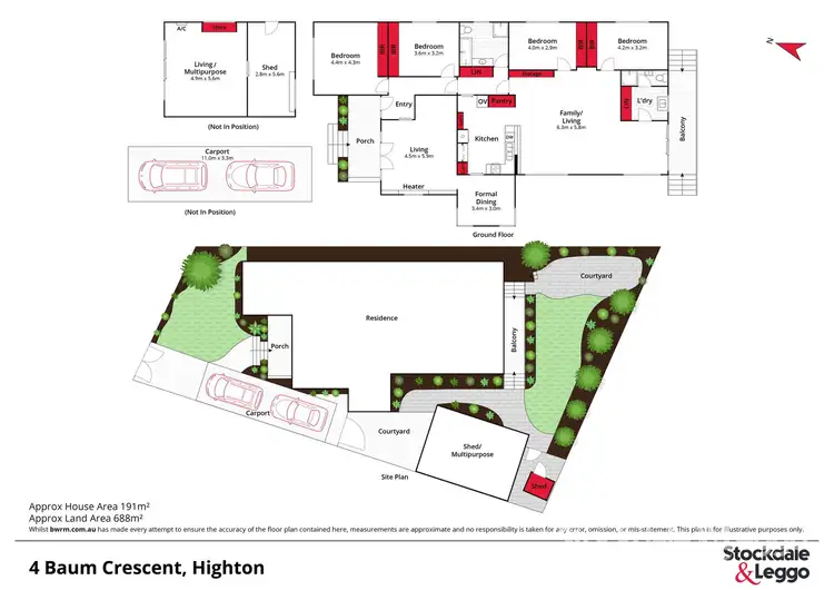 Floorplan of Homely house listing, 4 Baum Crescent, Highton VIC 3216
