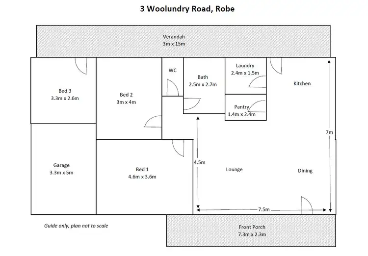 Floorplan of Homely house listing, 3 WOOLUNDRY ROAD, Robe SA 5276