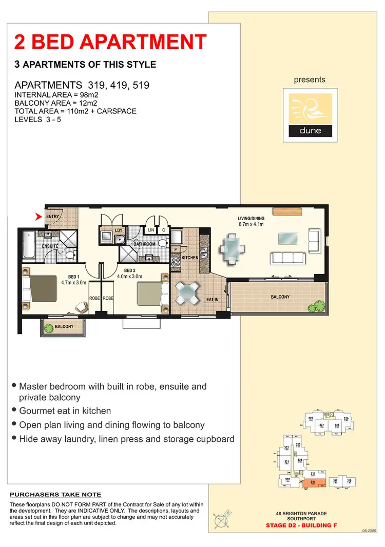 Floorplan of Homely apartment listing, 419/1 Aqua Street, Southport QLD 4215