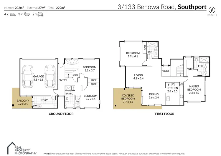 Floorplan of Homely townhouse listing, 3/133 Benowa Road, Southport QLD 4215