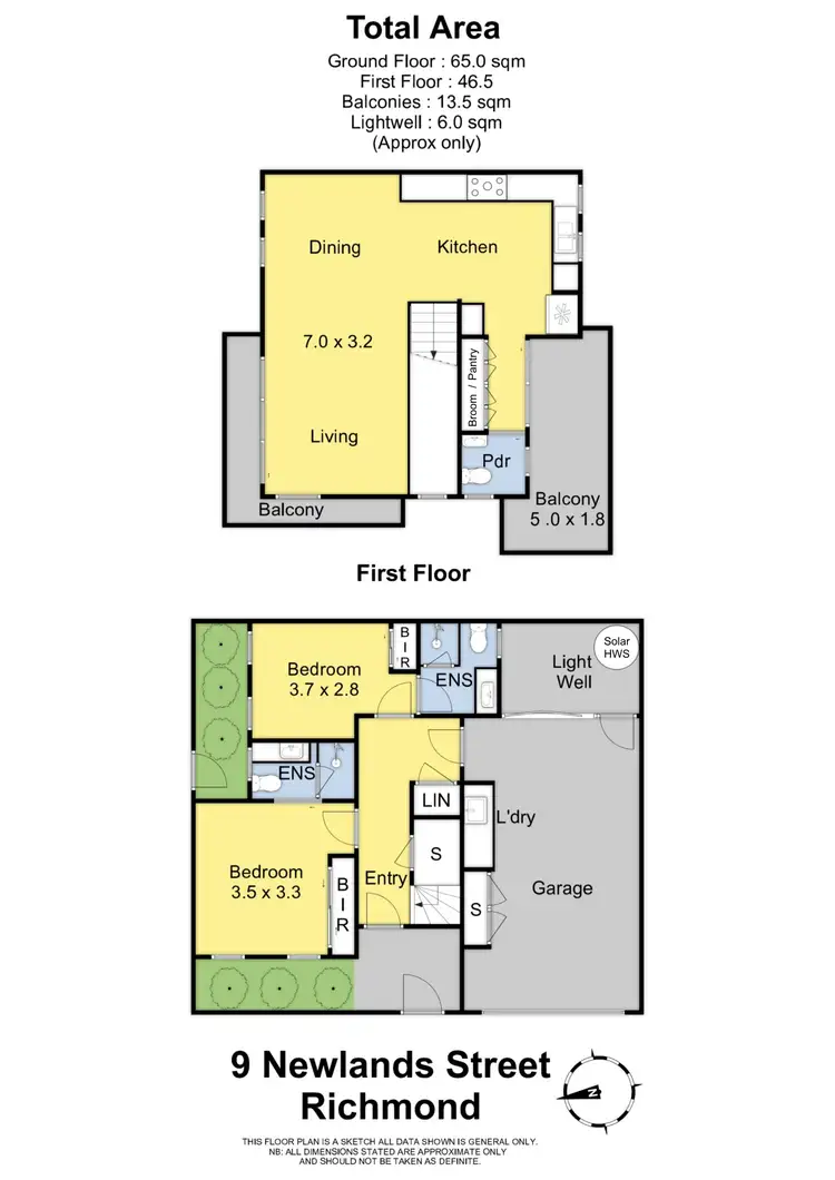 Floorplan of Homely townhouse listing, 9 Newlands Street, Richmond VIC 3121