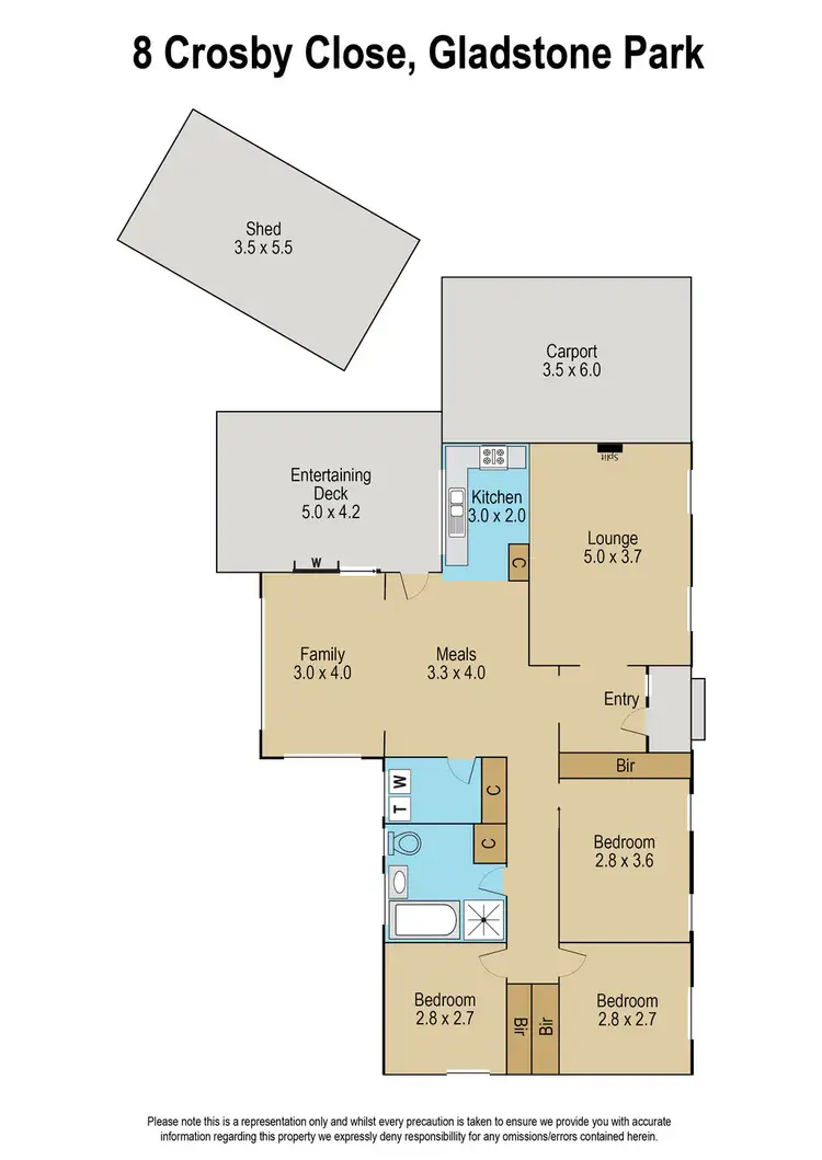 Floorplan of Homely house listing, 8 Crosby Close, Gladstone Park VIC 3043