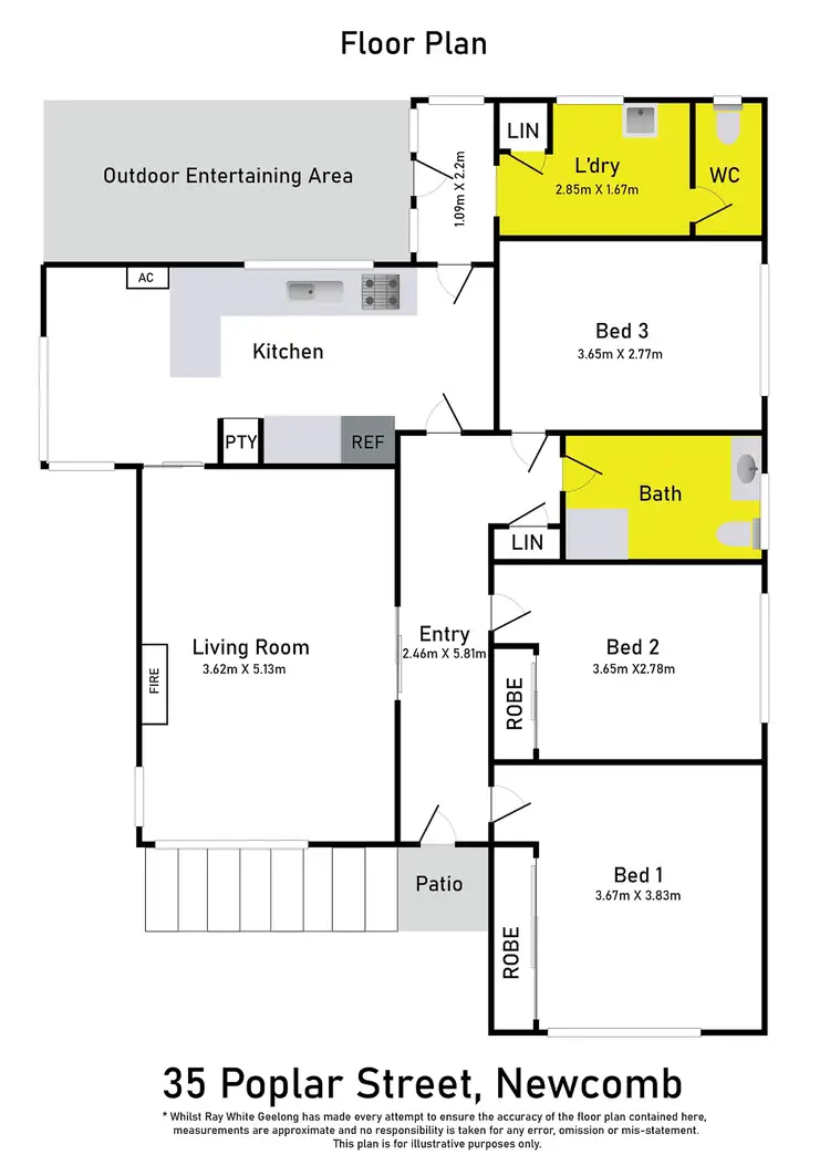 Floorplan of Homely house listing, 35 Poplar Street, Newcomb VIC 3219
