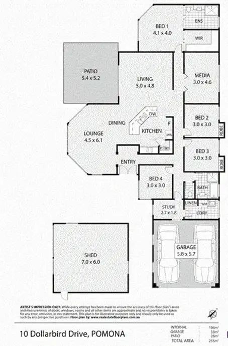 Floorplan of Homely house listing, 10 Dollarbird Drive, Pomona QLD 4568