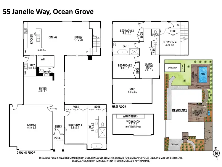 Floorplan of Homely house listing, 55 Janelle Way, Ocean Grove VIC 3226