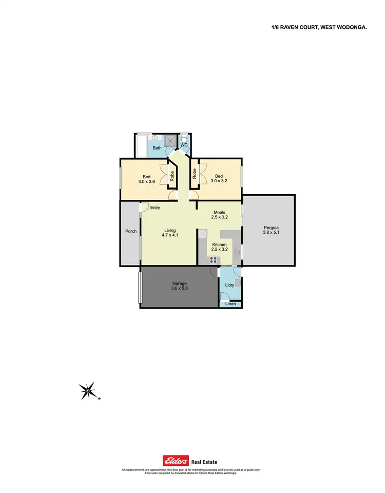 Floorplan of Homely house listing, 1/8 Raven Court, Wodonga VIC 3690