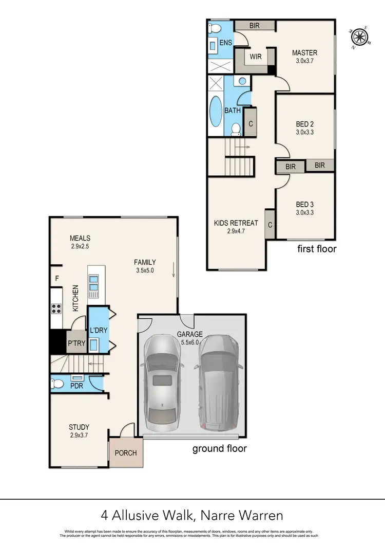 Floorplan of Homely townhouse listing, 4 Allusive Walk, Narre Warren VIC 3805