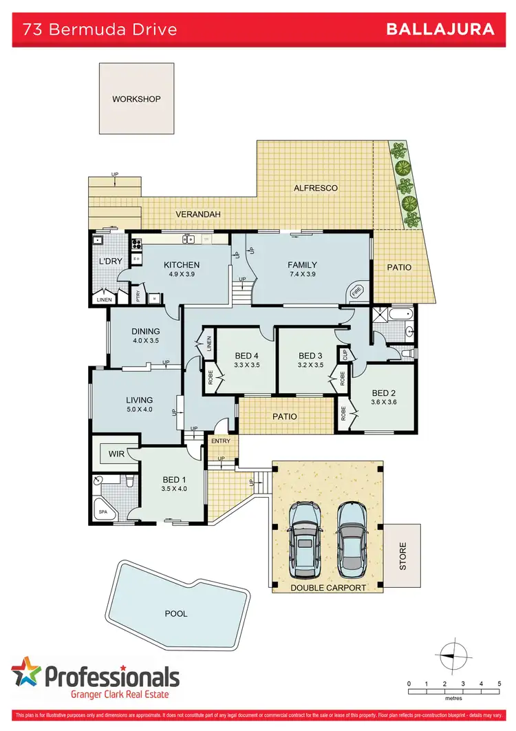 Floorplan of Homely house listing, 73 Bermuda Drive, Ballajura WA 6066
