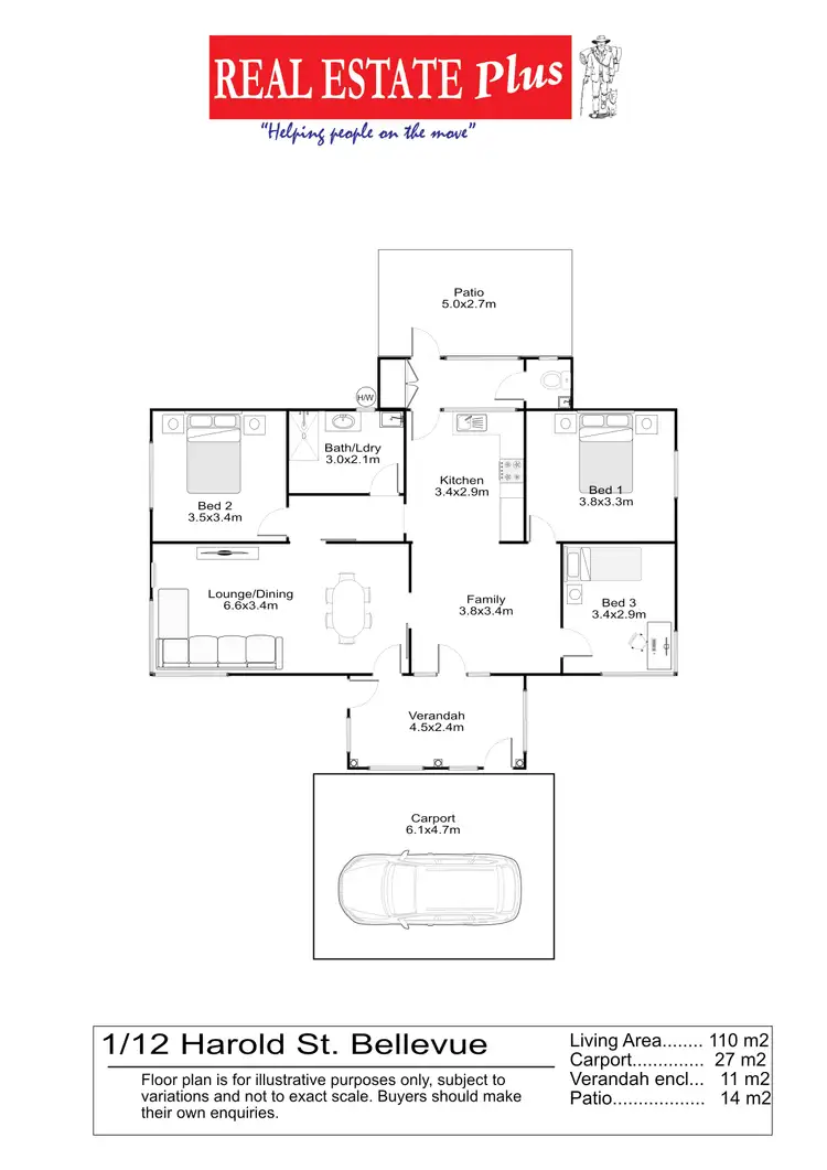 Floorplan of Homely house listing, 1/12 Harold Street, Bellevue WA 6056