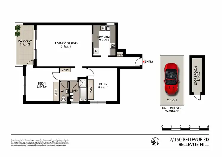 Floorplan of Homely apartment listing, 2/150 Bellevue Road, Bellevue Hill NSW 2023