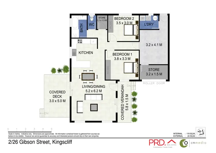Floorplan of Homely semi-detached listing, 2/26 Gibson Street, Kingscliff NSW 2487