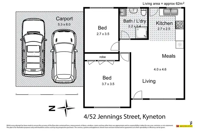 Floorplan of Homely unit listing, 4/52 Jennings Street, Kyneton VIC 3444