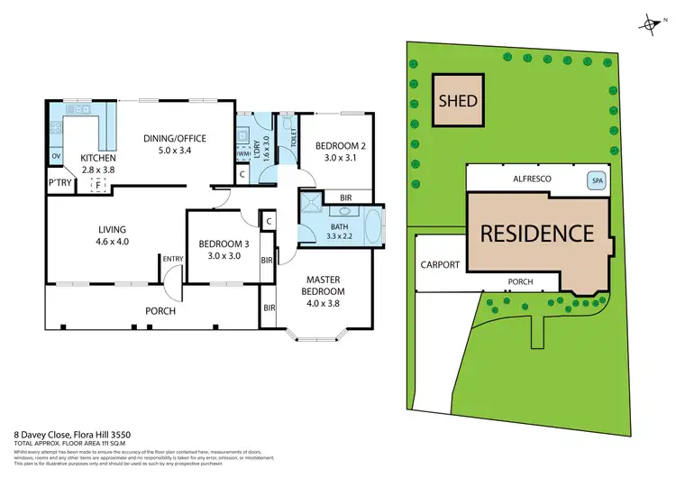 Floorplan of Homely house listing, 8 Davey Close, Flora Hill VIC 3550