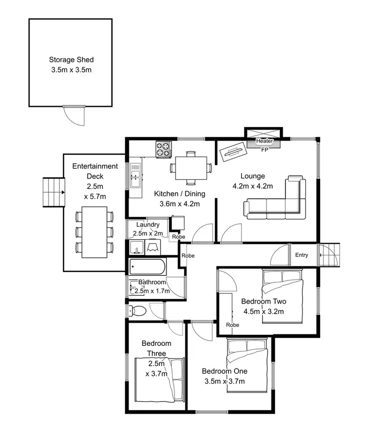 Floorplan of Homely house listing, 3 Andrew Street, George Town TAS 7253