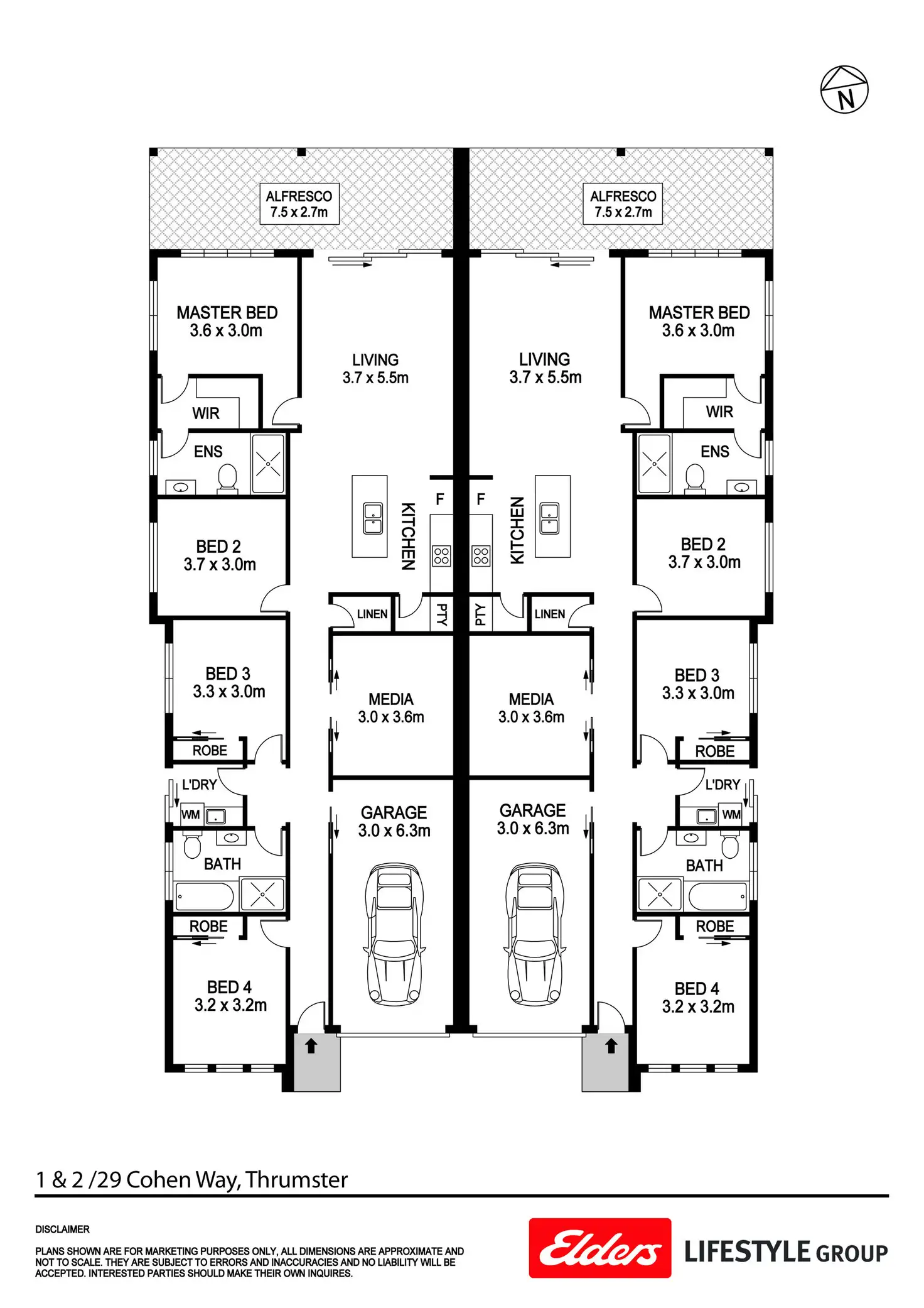 Floorplan of Homely villa listing, 2/29 Cohen Way, Thrumster NSW 2444