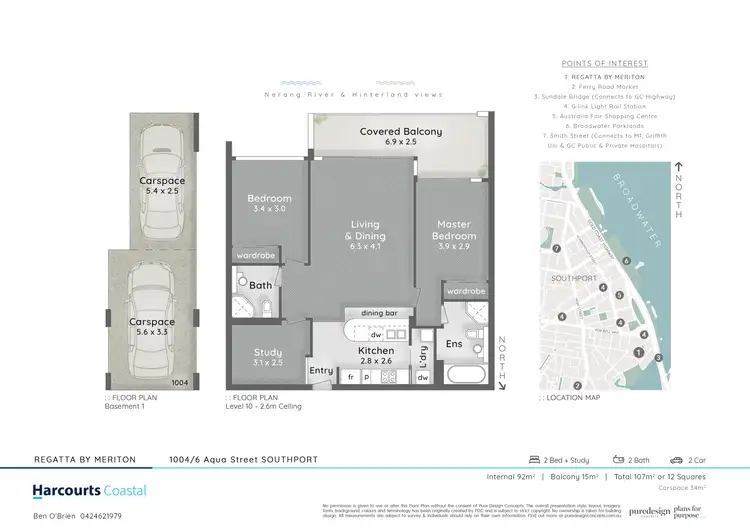 Floorplan of Homely apartment listing, 1004/6 Aqua Street, Southport QLD 4215