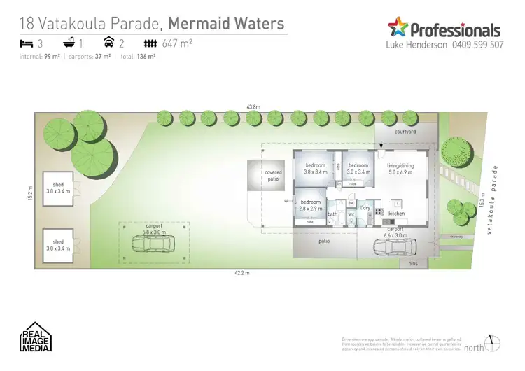 Floorplan of Homely house listing, 18 Vatakoula Parade, Mermaid Waters QLD 4218