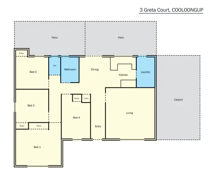 Floorplan of Homely house listing, 3 Greta Court, Cooloongup WA 6168