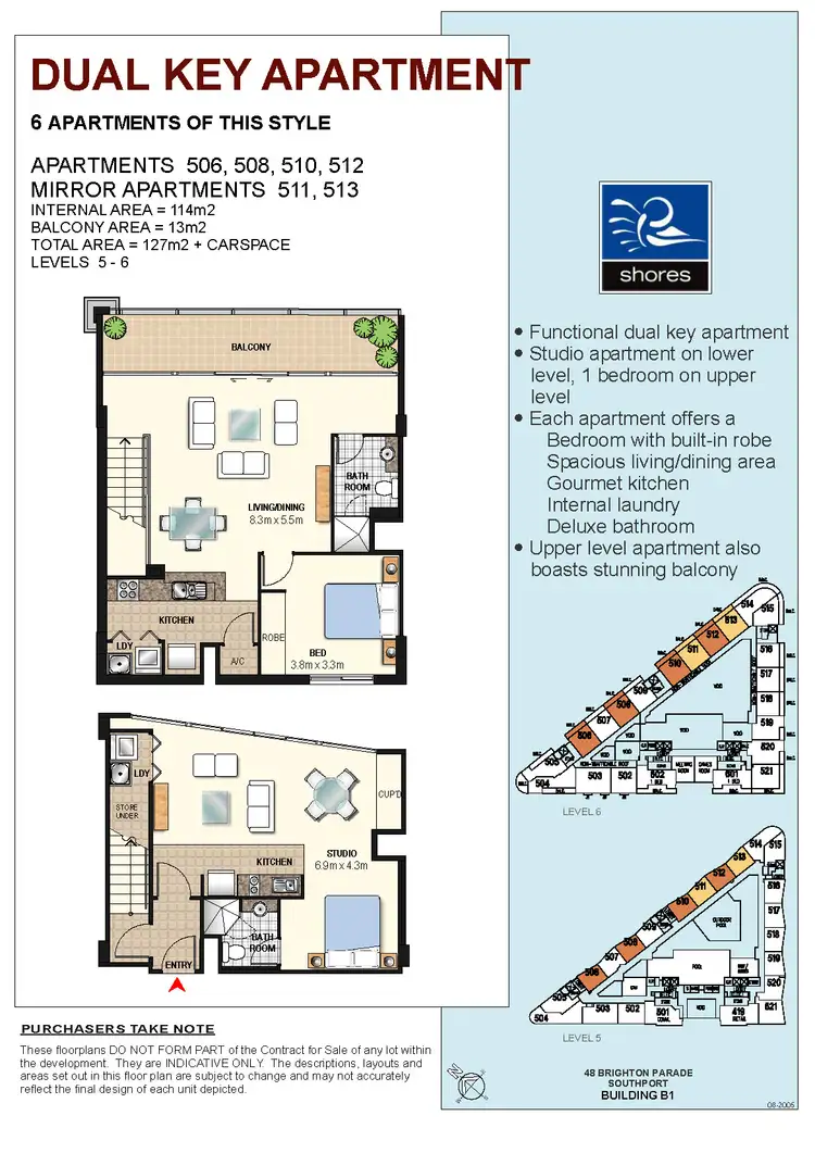 Floorplan of Homely apartment listing, 506/1 Como Crescent, Southport QLD 4215