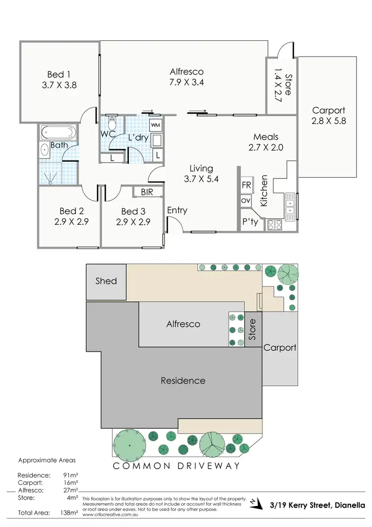 Floorplan of Homely villa listing, 3/19 Kerry Street, Dianella WA 6059