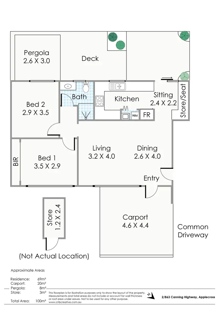 Floorplan of Homely apartment listing, 2/863 Canning Highway, Applecross WA 6153
