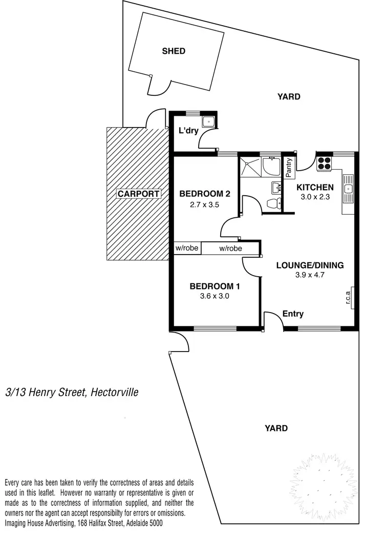 Floorplan of Homely unit listing, 3/13 Henry Street, Hectorville SA 5073