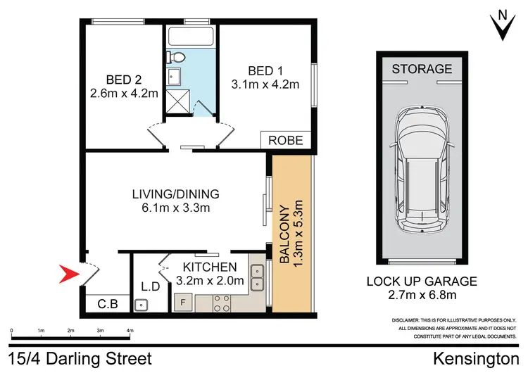 Floorplan of Homely apartment listing, 15/4-10 Darling Street, Kensington NSW 2033