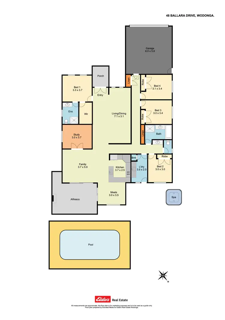 Floorplan of Homely house listing, 48 Ballara Drive, Wodonga VIC 3690