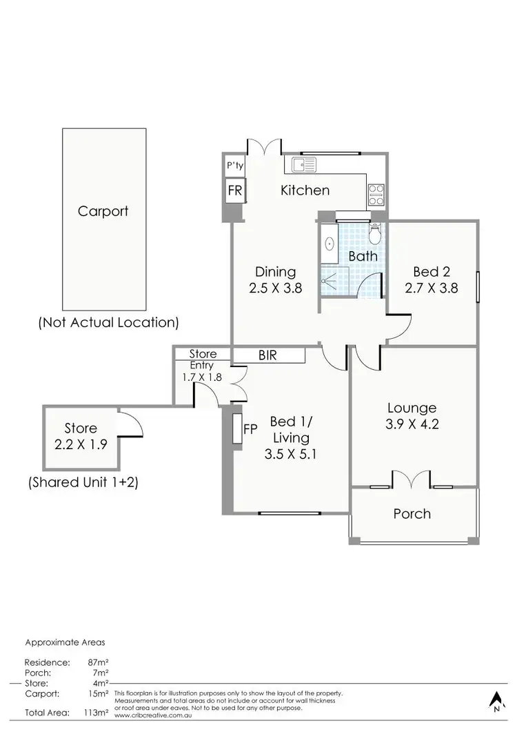 Floorplan of Homely apartment listing, 3/89-91 Stirling Highway, Nedlands WA 6009