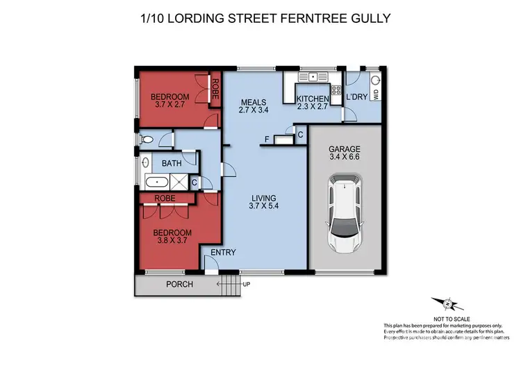 Floorplan of Homely unit listing, 1/10 Lording Street, Ferntree Gully VIC 3156
