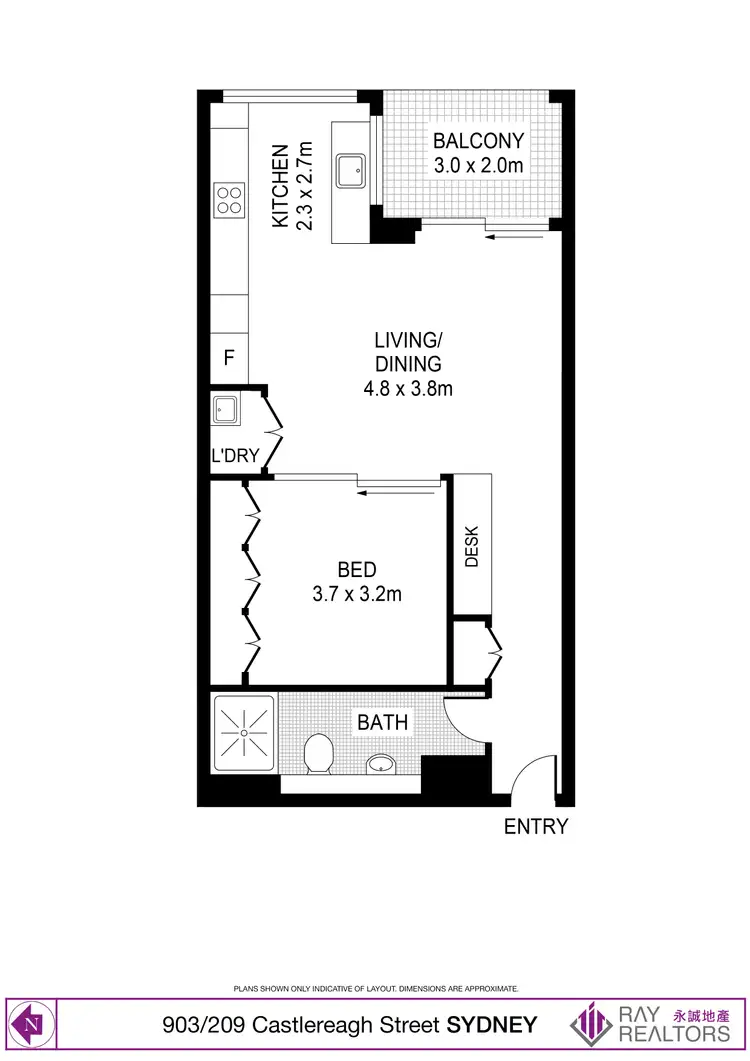 Floorplan of Homely apartment listing, 903/209 Castlereagh Street, Sydney NSW 2000