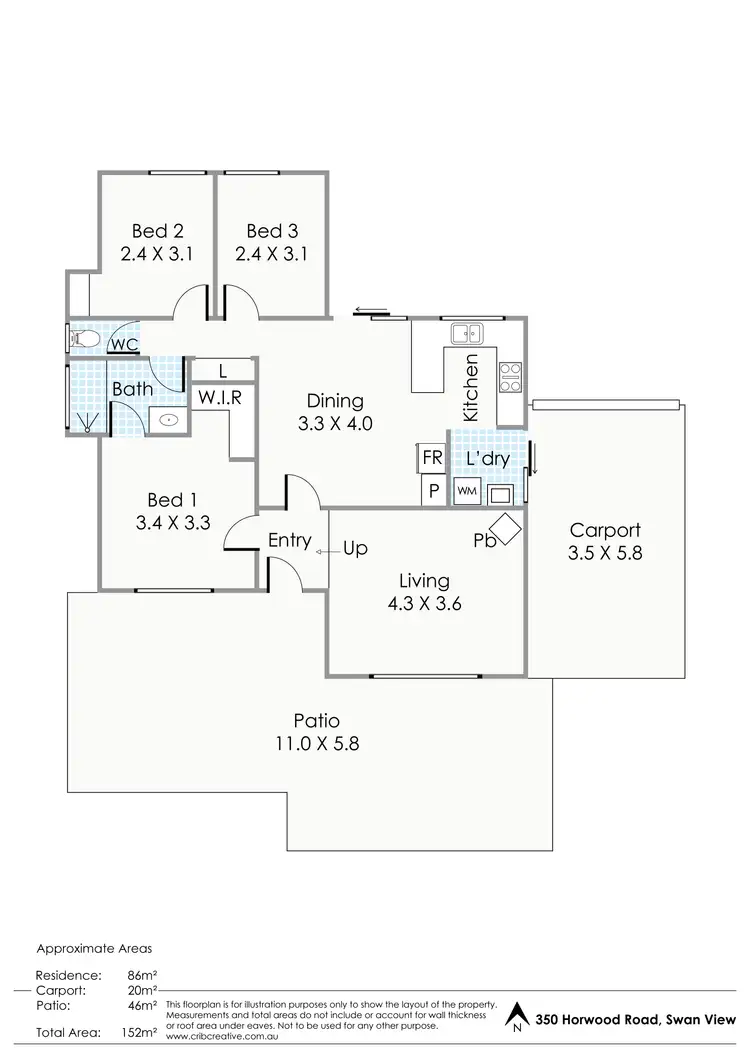 Floorplan of Homely house listing, 350 Horwood Road, Swan View WA 6056