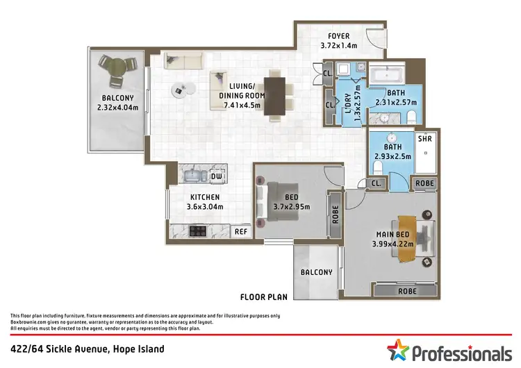 Floorplan of Homely apartment listing, 422/64 Sickle Avenue, Hope Island QLD 4212
