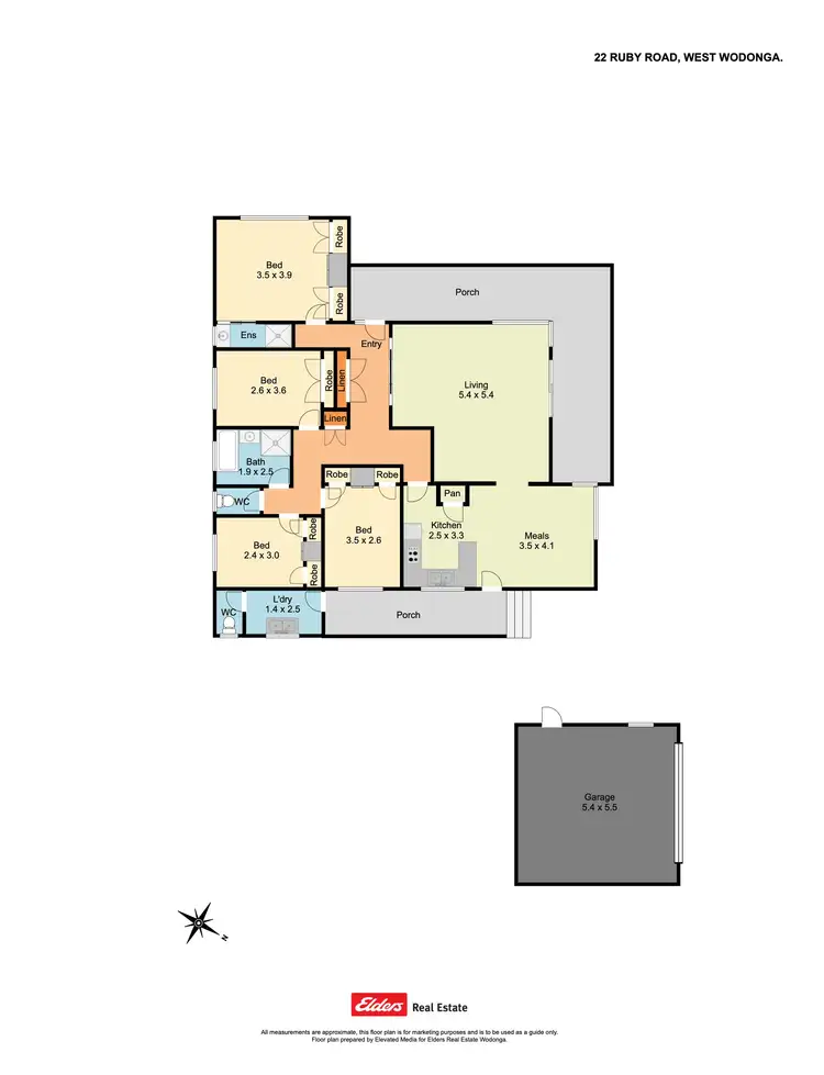 Floorplan of Homely house listing, 22 Ruby Road, Wodonga VIC 3690